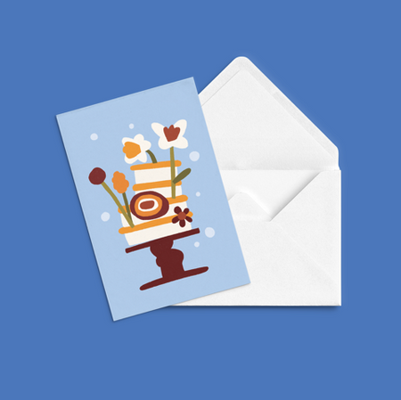 Carte de souhaits Gâteau fleuri