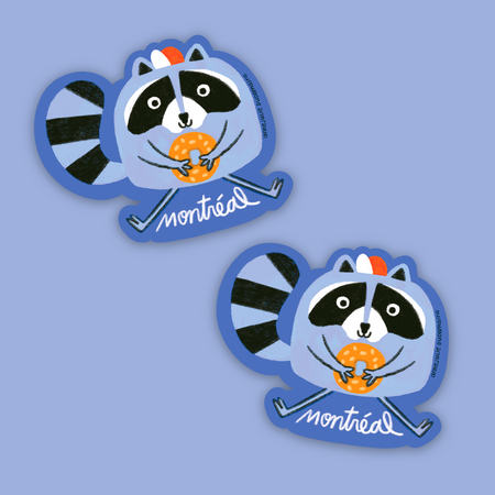 Montreal Raccoon Sticker