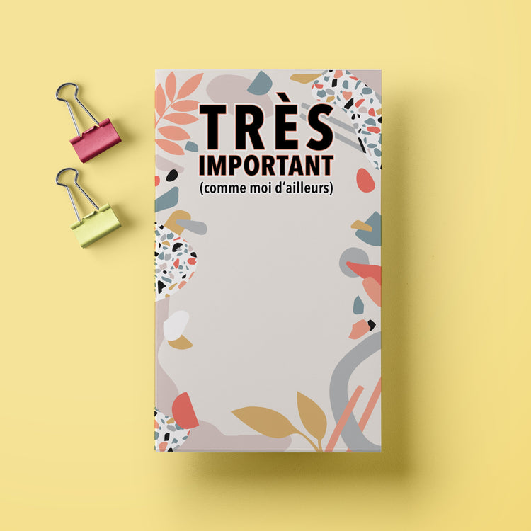 Bloc-notes Très important