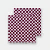 Lot de 2 serviettes de table en coton à carreaux bordeaux