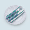 Lot de 2 serviettes de table en coton rayées lilas