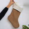 Beige corduroy Christmas stocking