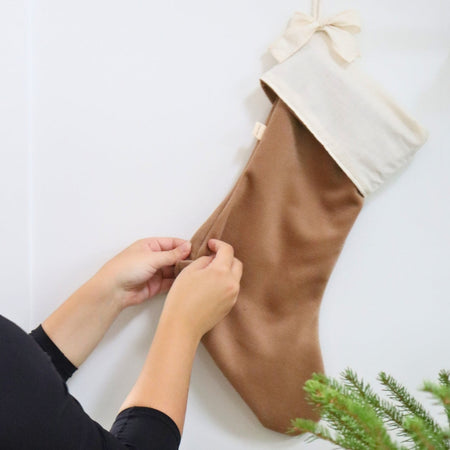 Bas de Noël lainage brun