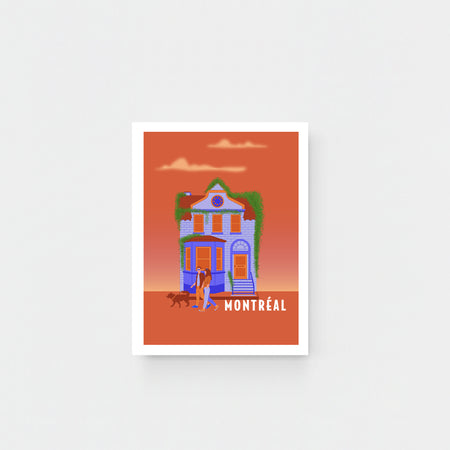 Carte de souhaits Montréal - Maison bleue d'été
