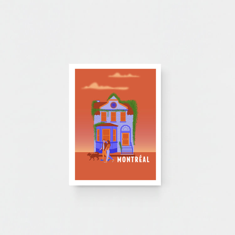 Carte de souhaits Montréal - Maison bleue d'été