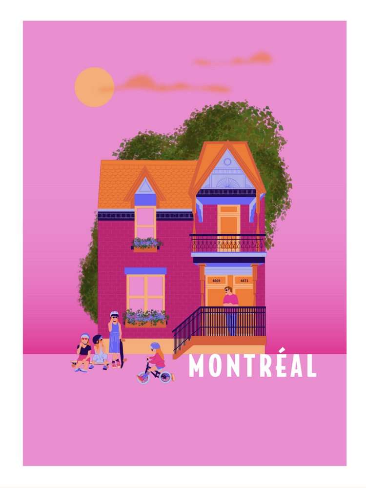 Carte de souhaits Maison Rose Été