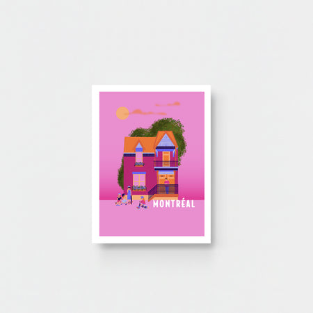 Carte de souhaits Montréal - Maison rose d'été
