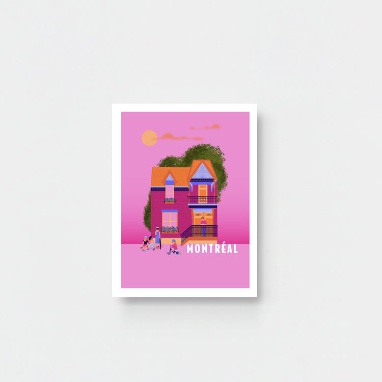 Carte de souhaits Montréal - Maison rose d'été