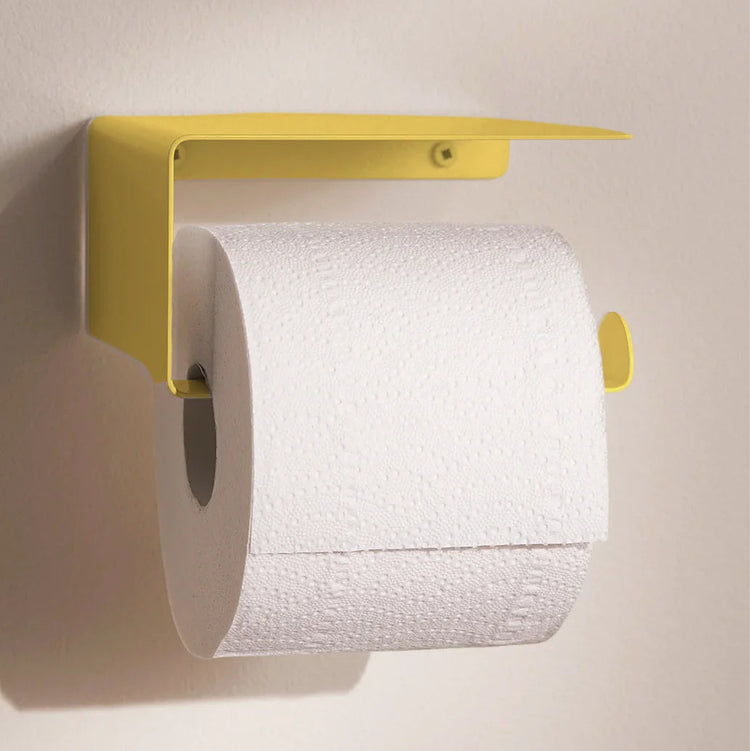 Yellow toilet paper holder 