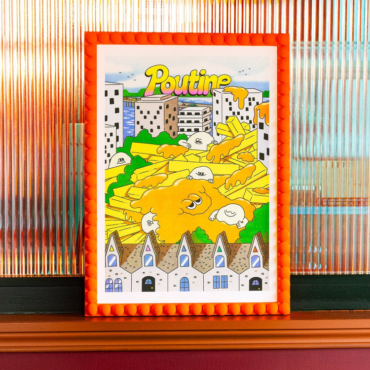 Affiche risographie 'Poutine à Montréal'