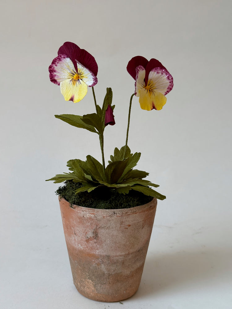 Fleur de papier Pensée en pot [modèles variés]