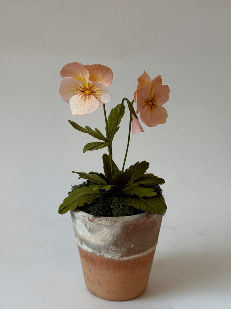 Fleur de papier Pensée en pot [modèles variés]