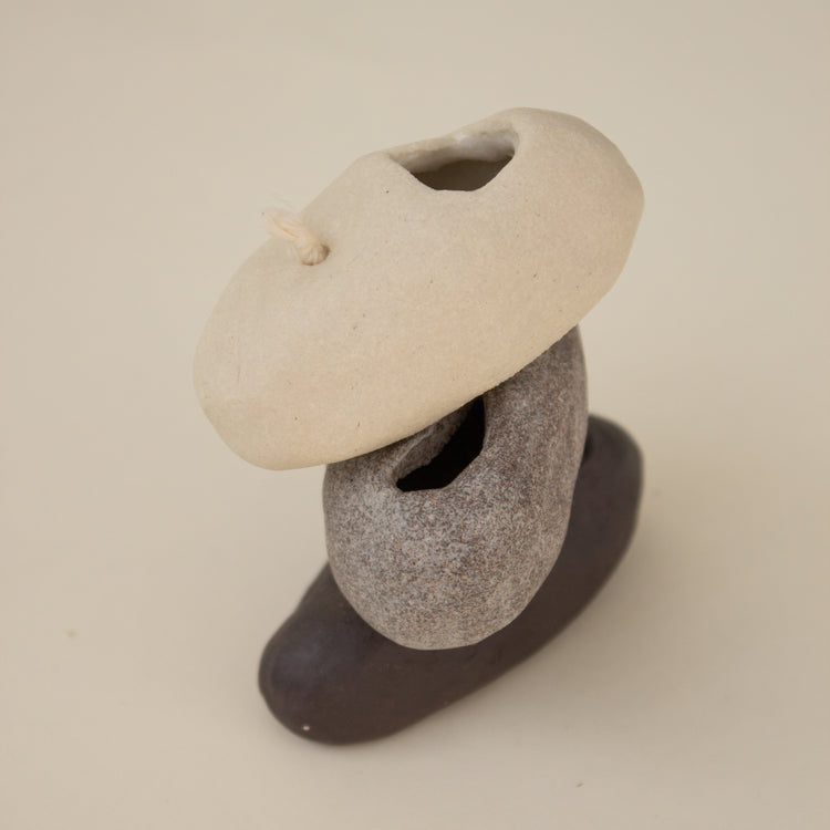 Lampe à l'huile végétale 'Petite roche'