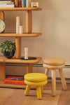 Small yellow Pluma wooden stool 