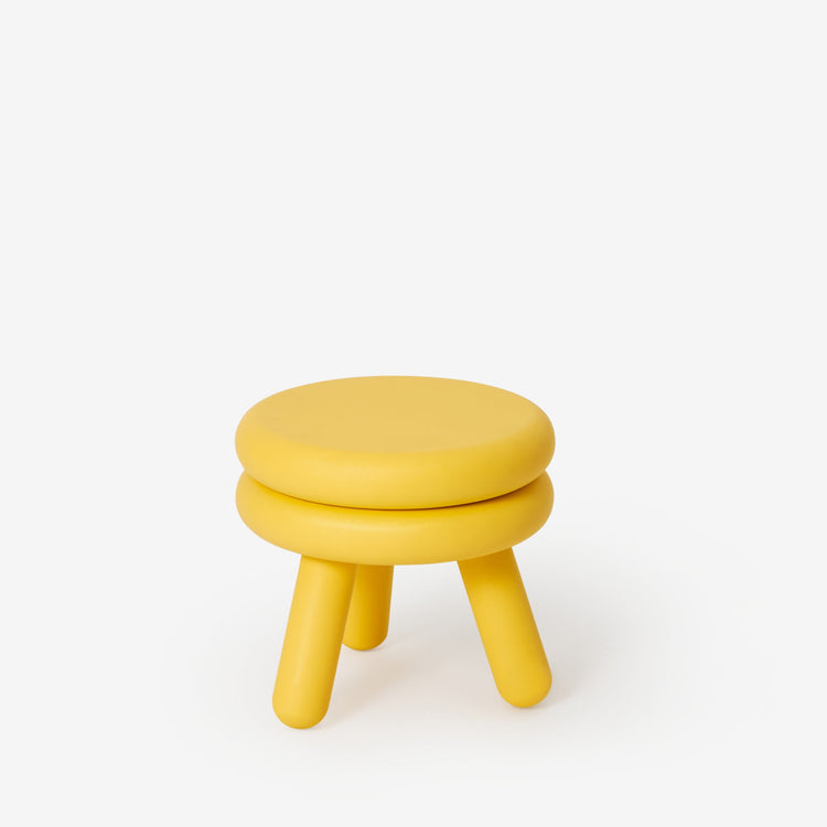 Petit tabouret en bois Pluma jaune