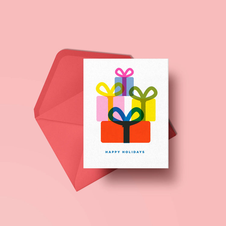 Carte de souhaits risographie Happy Presents