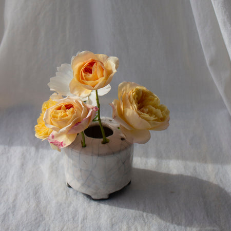 Vase à pied raku
