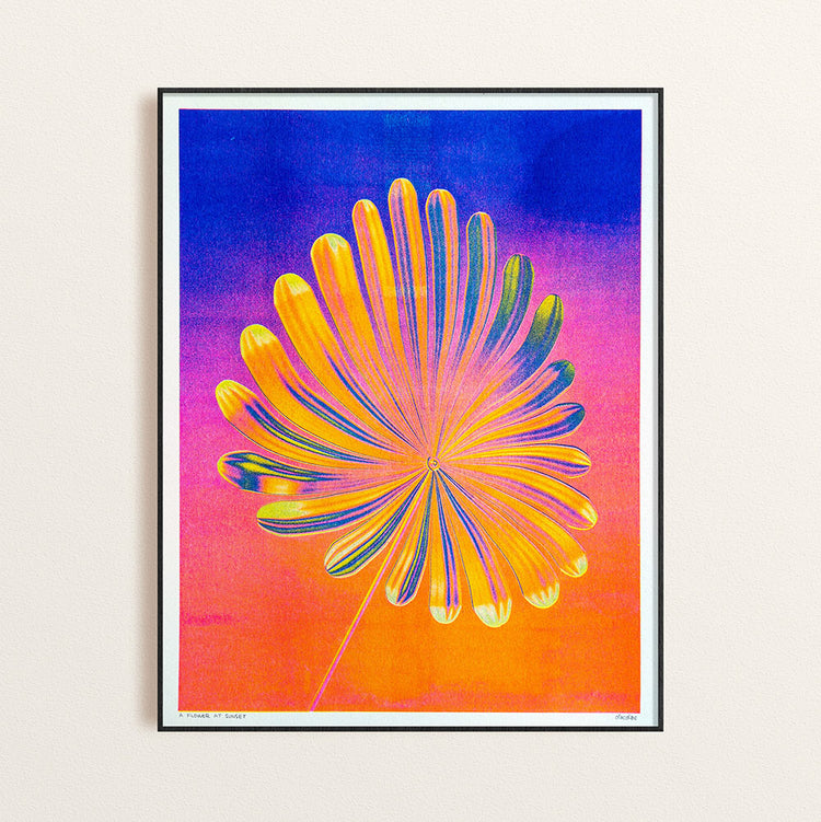 Affiche risographie 'A Flower at Sunset'