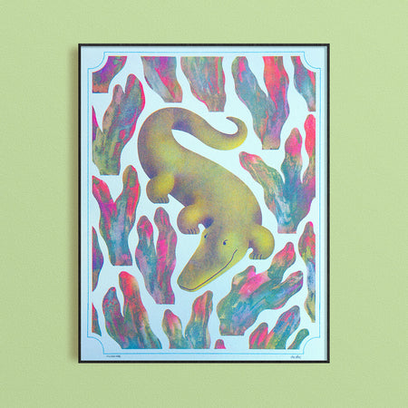 Affiche risographie 'Alligator'