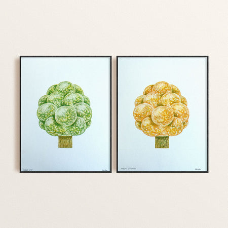 Affiche risographie 'Arbre sphère'