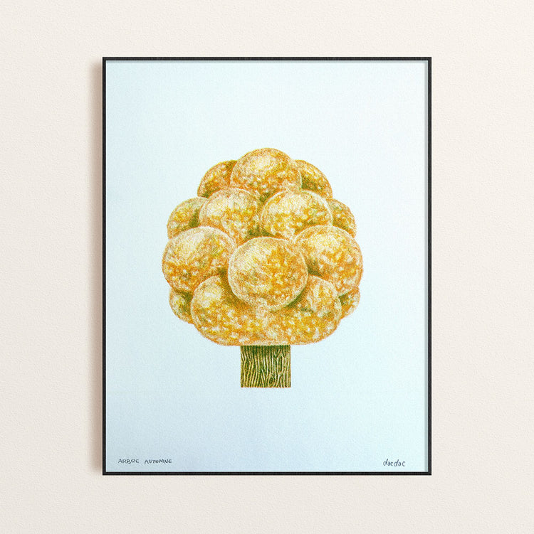 Affiche risographie 'Arbre sphère'