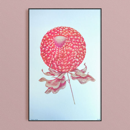 Affiche risographie 'Fleur ronde'