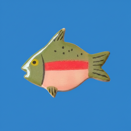 Aimant Poisson rose en céramique