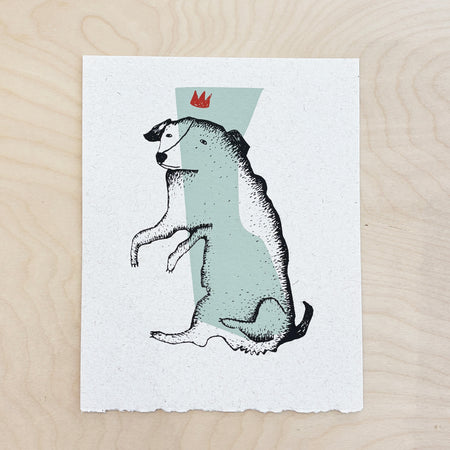 Screen printed poster 'Dog with green spot'