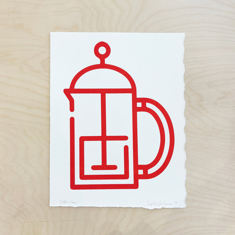 Affiche sérigraphiée 'Coffee time'