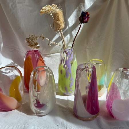 Vase en verre soufflé [modèles variés]