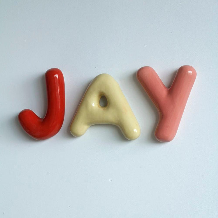 Handmade porcelain molded letters [on order]