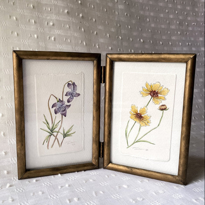 Original watercolor 'Violet and Tickseed'