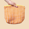 Trousse de toilette en coton recyclé orange et rose