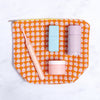 Trousse de toilette en coton recyclé orange et rose