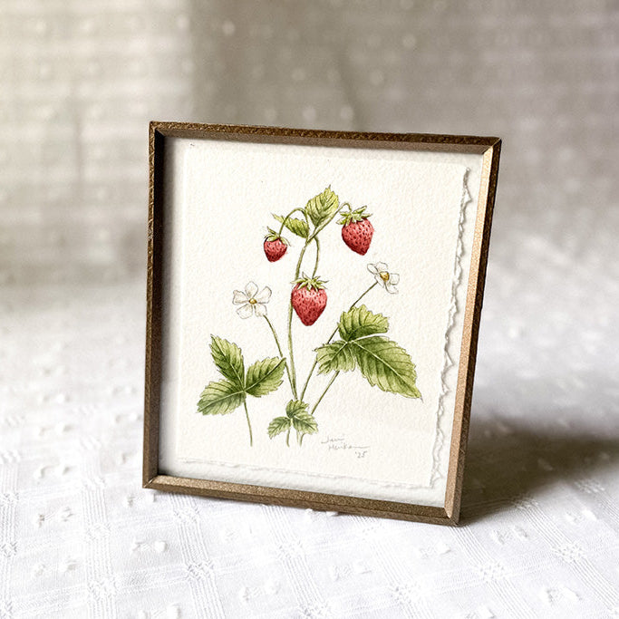 Original watercolor 'Wild Strawberry'
