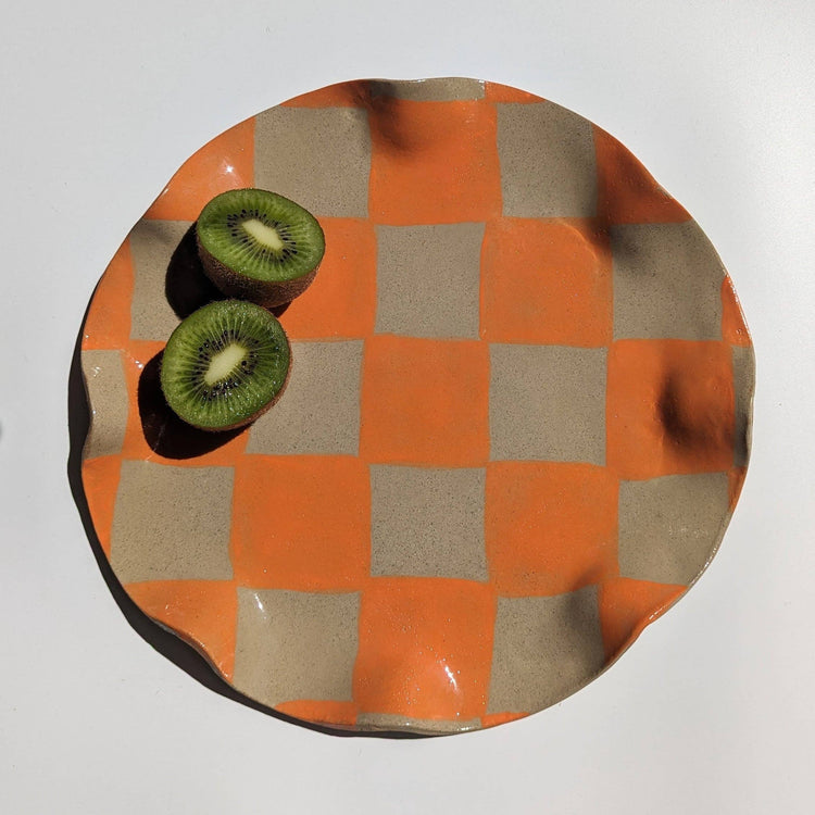 Plateau de service ondulé orange