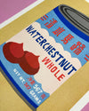 Risograph poster 'Can Water Chestnuts'