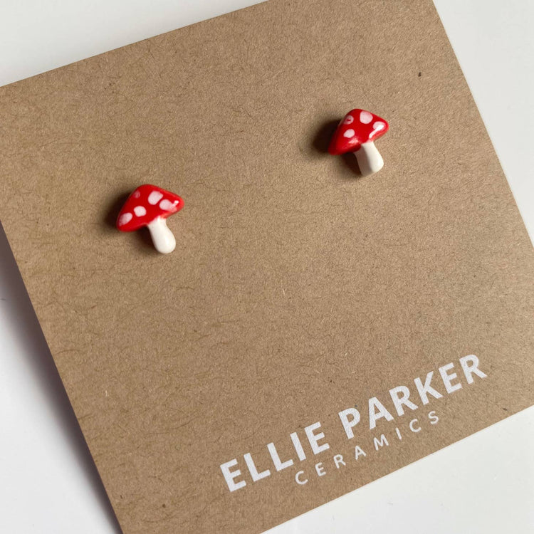 Mushroom ceramic earrings 