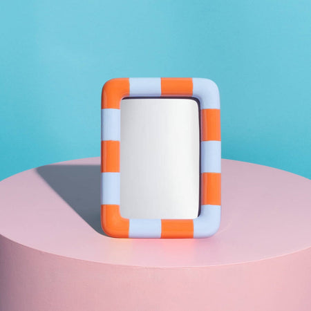 Cadre rayé Savoy orange et bleu