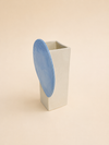 Vase géo rond bleu