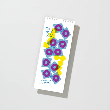 Calendrier 2026 en risographie - formes abstraites