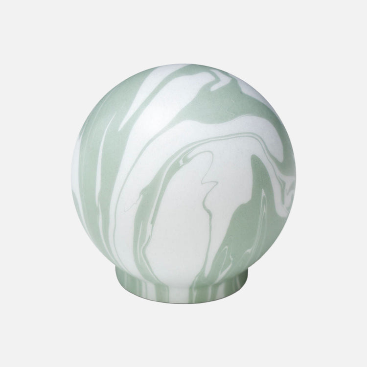 Poignée (ou crochet) marbrée blanc et vert sauge