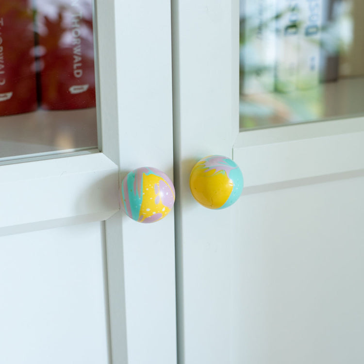 Funky Yellow Marbled Handle (or Hook) [made to order]
