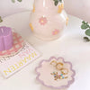 Assiette fleur en céramique [couleurs variées]