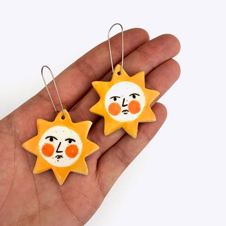 Boucles d'oreilles en céramique Soleil d'été