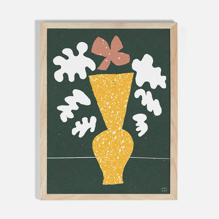 'Yellow Speckled Vase' Poster