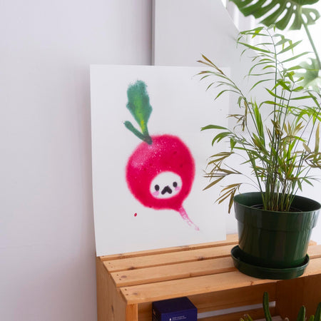Affiche Légumes Félins 'Radis'
