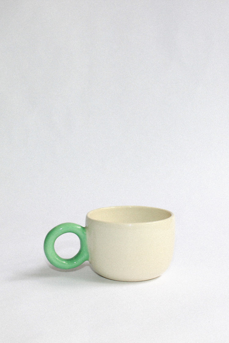 Colorful ring-handled mug