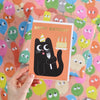 Carte de souhaits Happy Birthday Cat Cake
