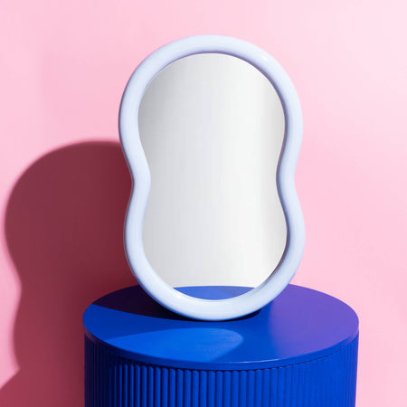 Miroir ovale ondulé Waldor bleu clair